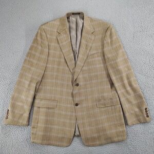 Daniel Cremieux Blazer Mens 44L Plaid Wool Loro Piana Dillard's Made USA Jacket